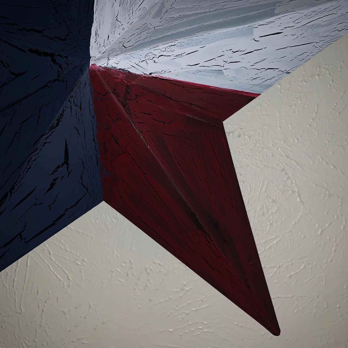 CRACKLE STYLE RED WHITE & BLUE METAL BARN STAR METAL WALL ART WESTERN HOME DECOR RUSTIC NEW