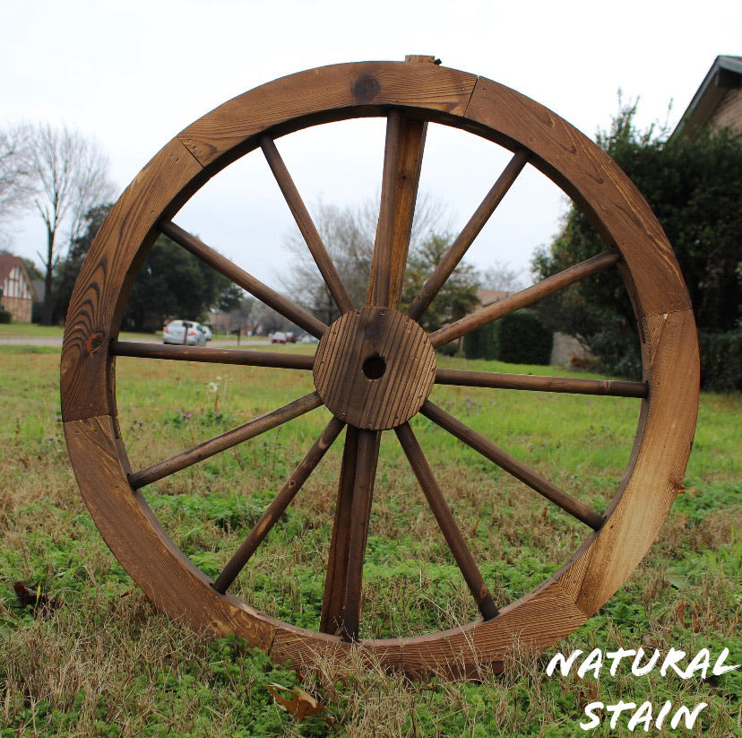 16",24",30" WAGON WHEEL NATURAL STAIN BARN WOOD WESTERN HOME DECOR RUSTIC NEW #EH11189