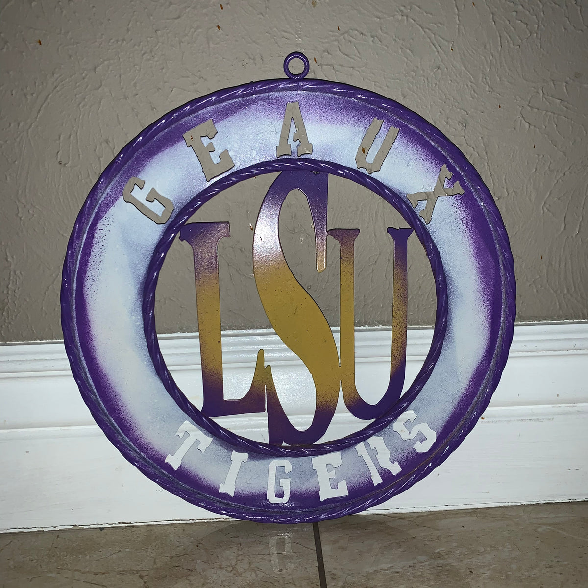 12",18",24",32" LSU GEAUX TIGERS CUSTOM METAL VINTAGE CRAFT SIGN TEAM WALL ART WESTERN HOME DECOR