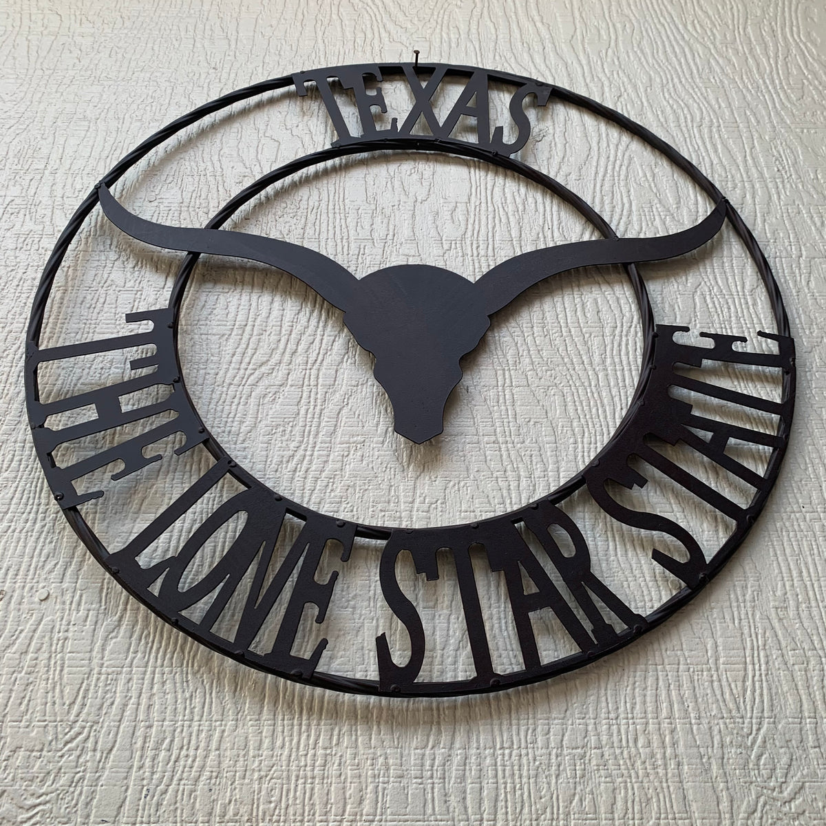 #DE22373 TEXAS THE LONE STAR STATE 24" LONGHORNS METAL WALL ART WESTERN HOME DECOR BRAND NEW
