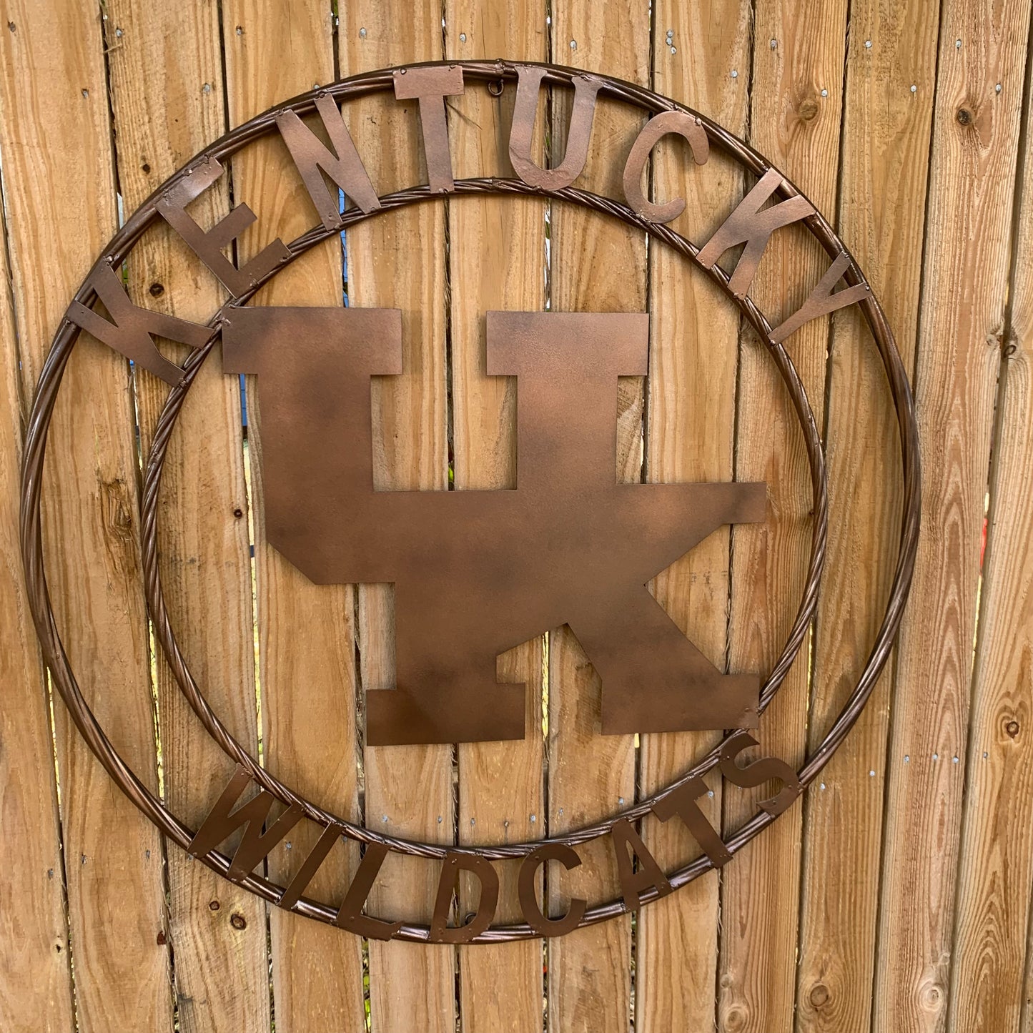 12",18", 24", 32" KENTUCKY WILDCATS RUSTIC BRONZE CUSTOM METAL VINTAGE CRAFT SIGN HANDMADE