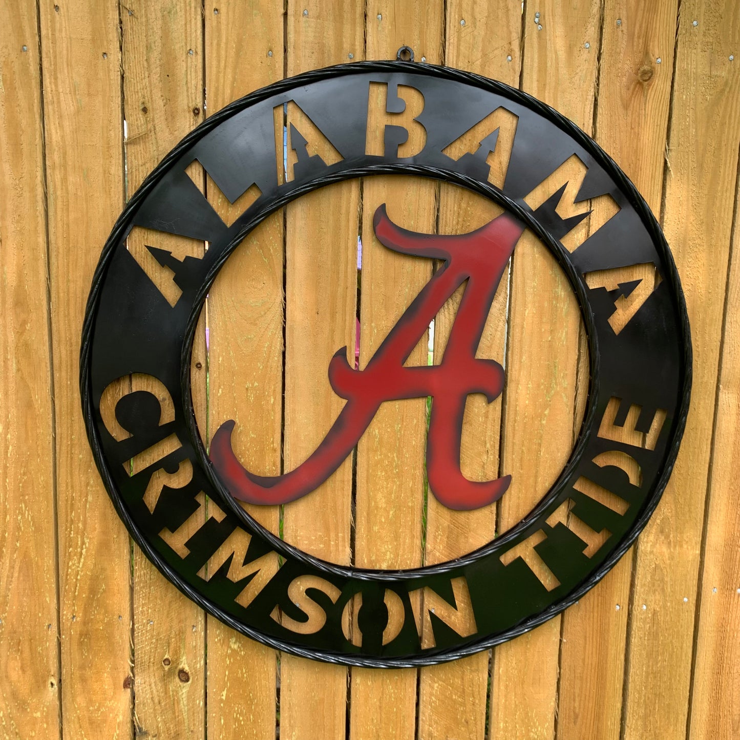 ALABAMA CRIMSON TIDE WIDE BAND RING CUSTOM METAL VINTAGE SIGN TEAM SPORTS HANDMADE
