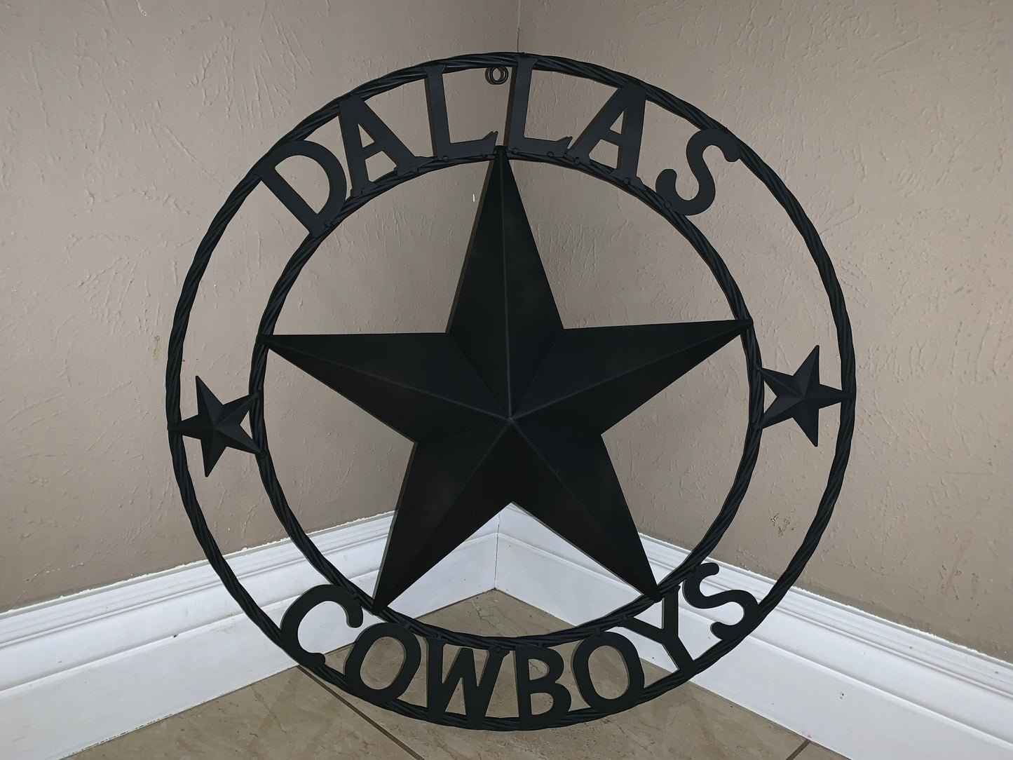 DALLAS COWBOYS RUSTIC BLACK BARN STAR CUSTOM METAL VINTAGE LONE STAR WESTERN HOME DECOR HANDMADE #EH12204