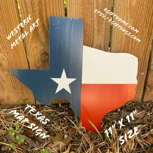 STATE OF TEXAS MAP 11" METAL SIGN WESTERN HOME DECOR HANDMADE NEW #EH11784