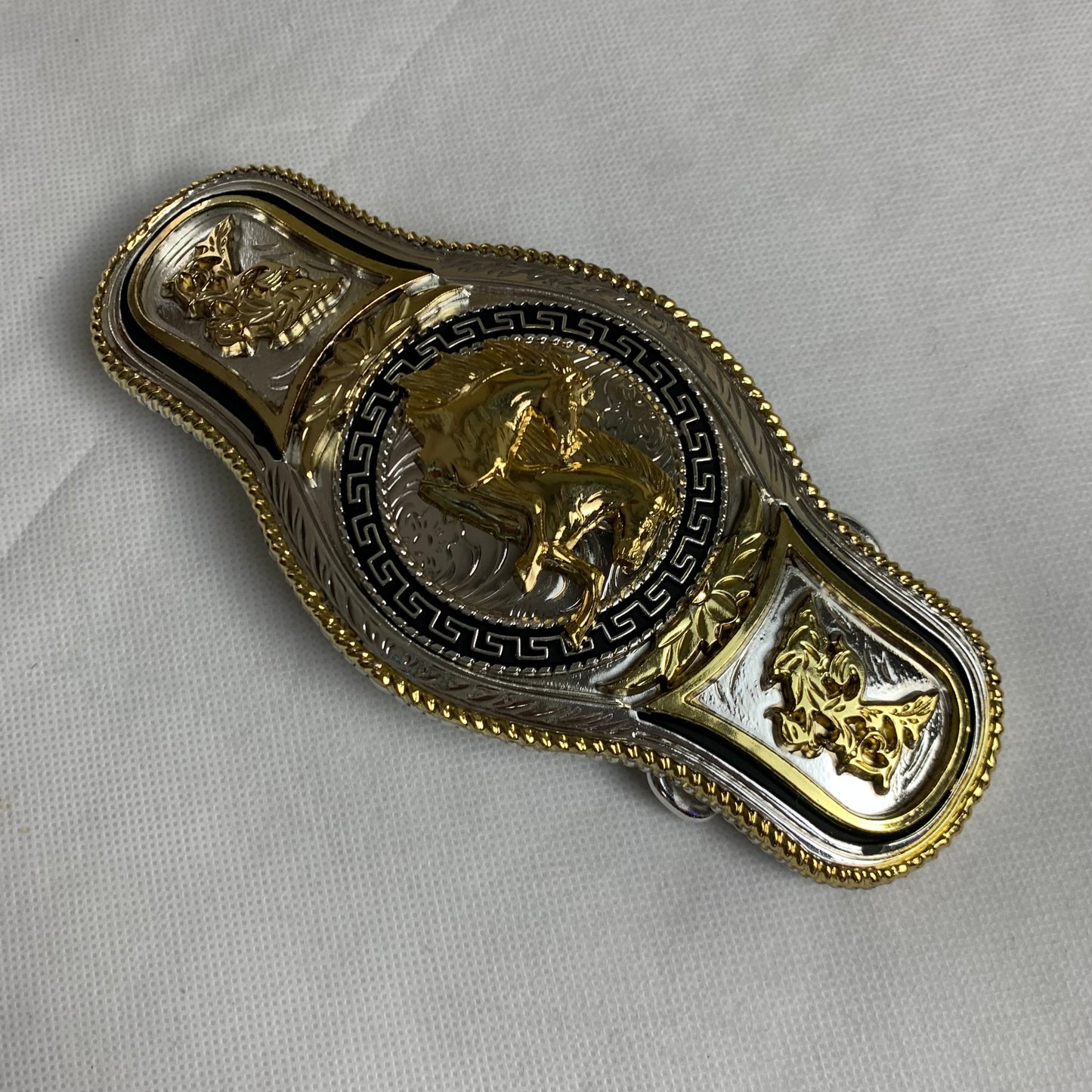 6.5" X 3.5" HORSE BELT BUCKLE GOLD SILVER BLACK WESTERN BUCKLE FASHION ART NEW #EH12271