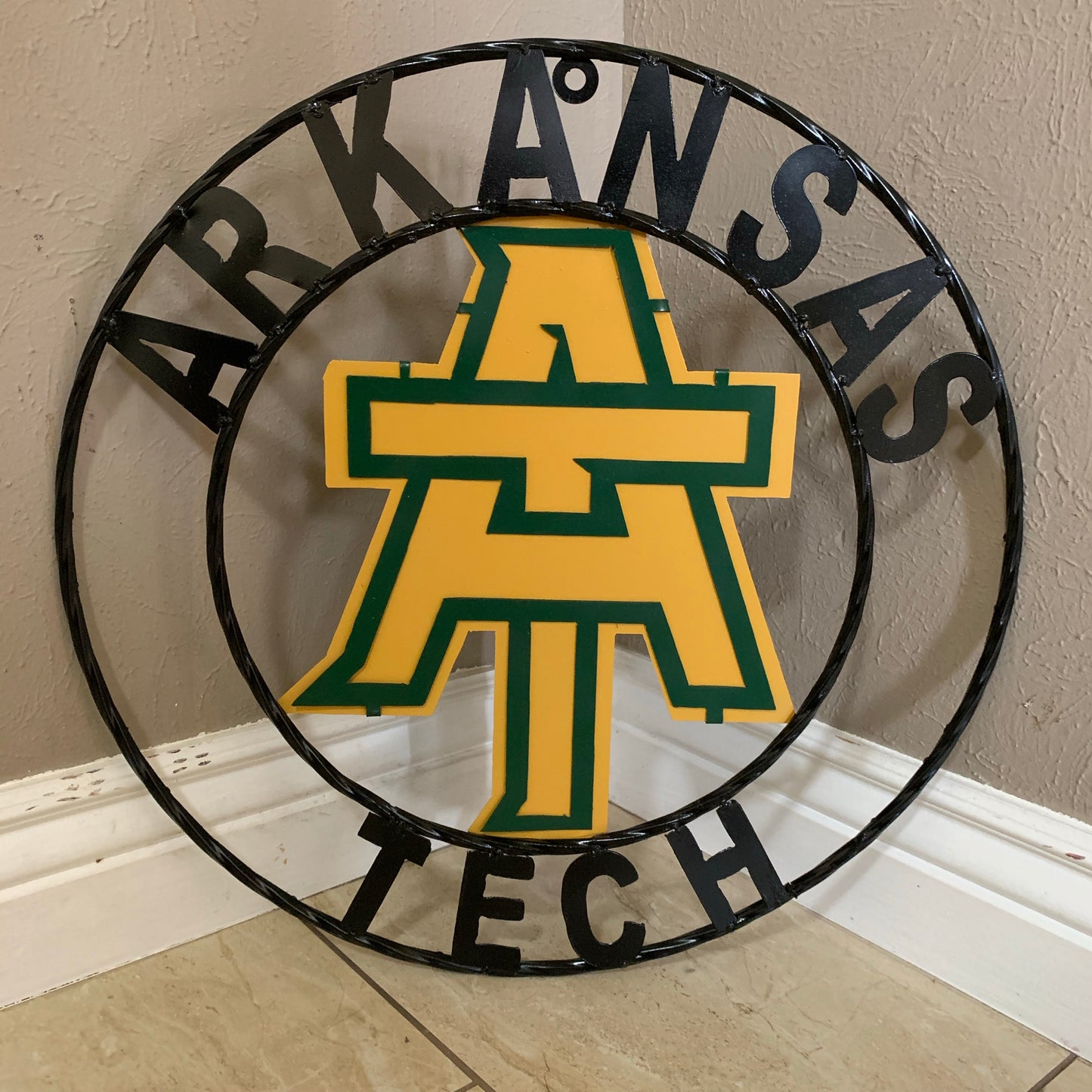 ARKANSAS TECH CUSTOM METAL VINTAGE CRAFT SIGN TEAM WESTERN HOME DECOR HANDMADE