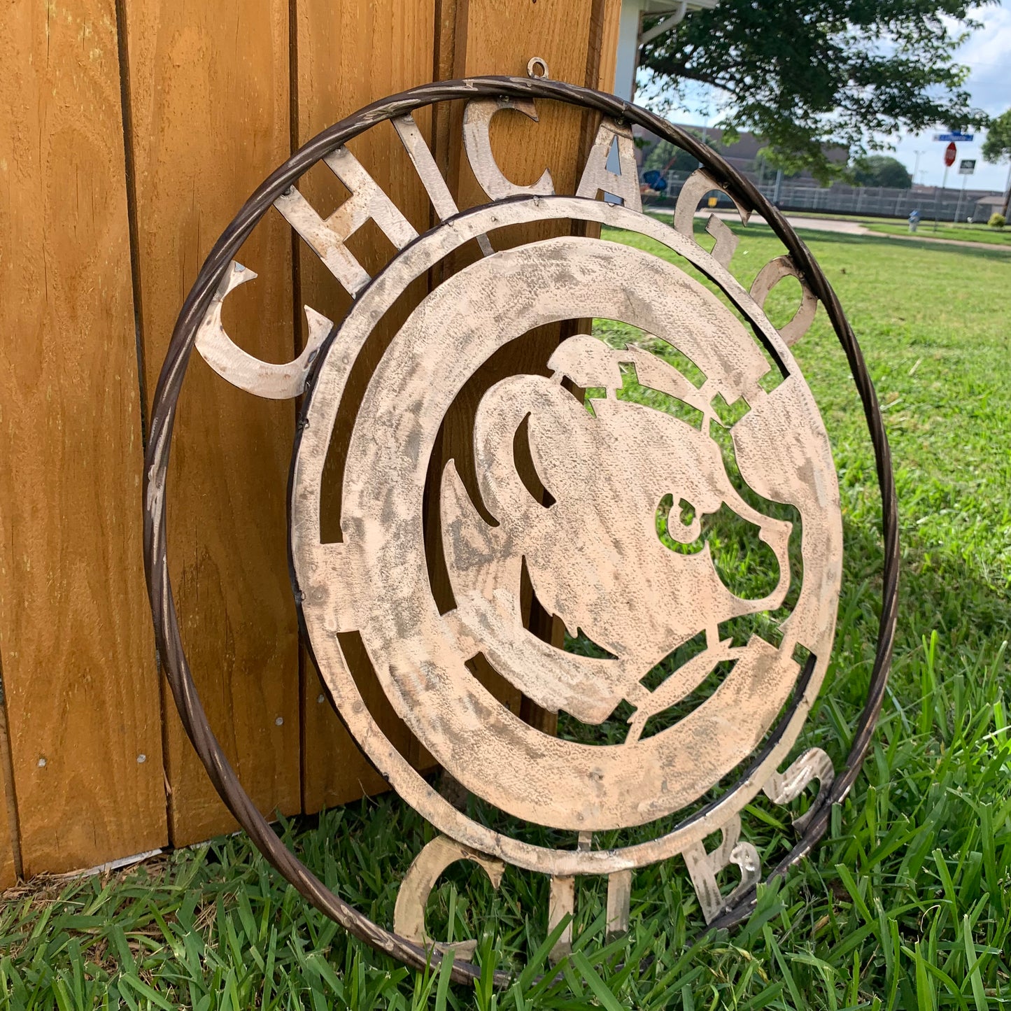 12", 18", 24", 32" CHICAGO CUBS CUSTOM RAW METAL VINTAGE CRAFT TEAM SPORTS SIGN HANDMADE