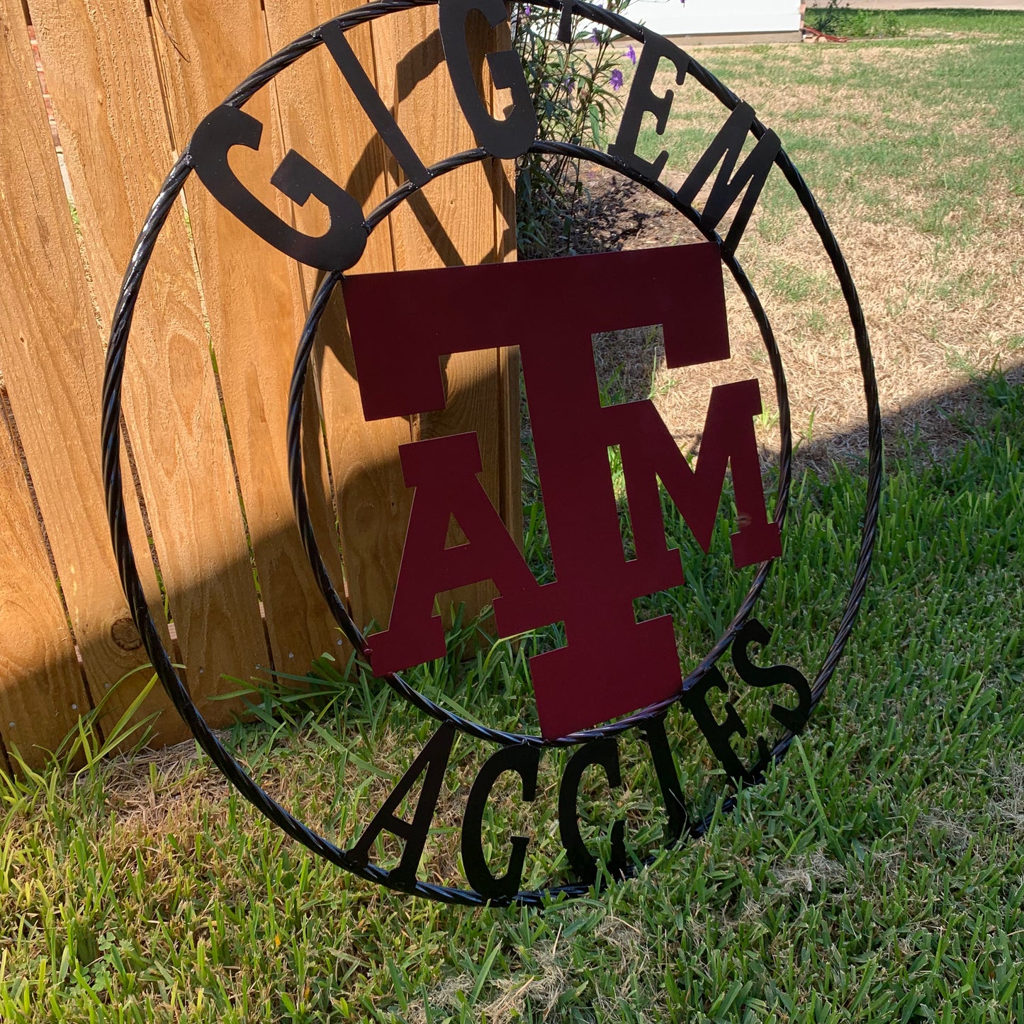 GIGEM AGGIES CUSTOM METAL VINTAGE CRAFT SIGN TEAM WESTERN HOME DECOR HANDMADE