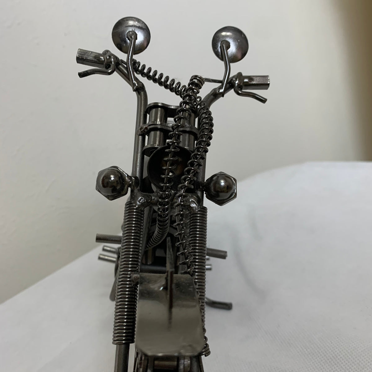 12" HARLEY STYLE MOTORCYCLE GUN METAL WESTERN HOME BAR DECOR NEW