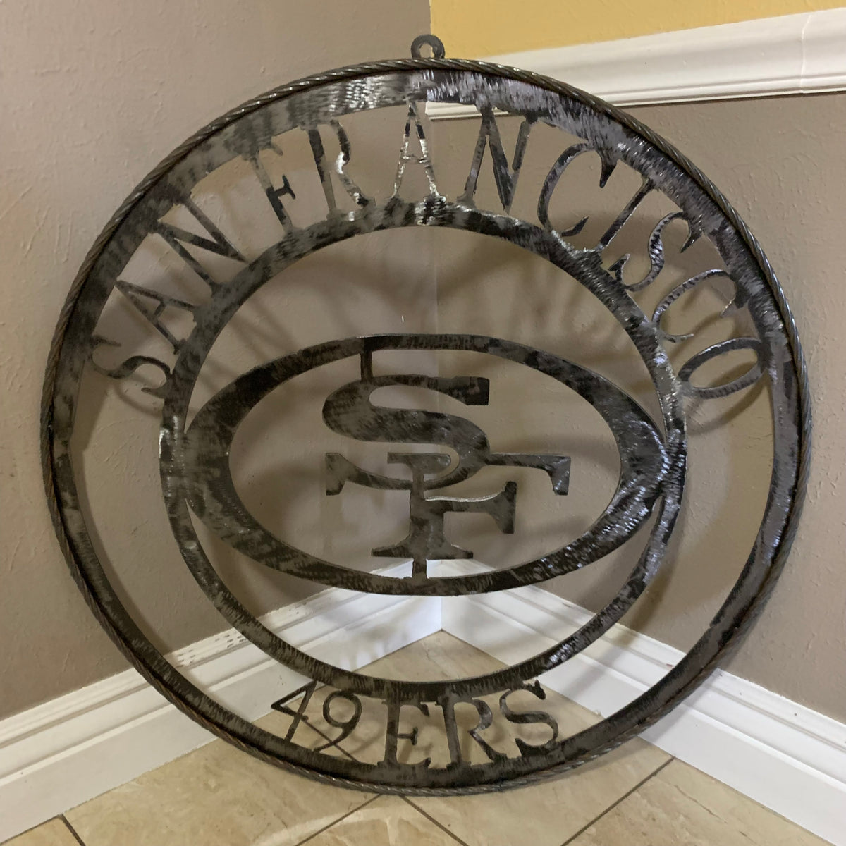 SAN FRANCISCO 49ERS METAL CUSTOM VINTAGE RAW METAL CRAFT TEAM SIGN HANDMADE 12",18",24",32",36",40",50"