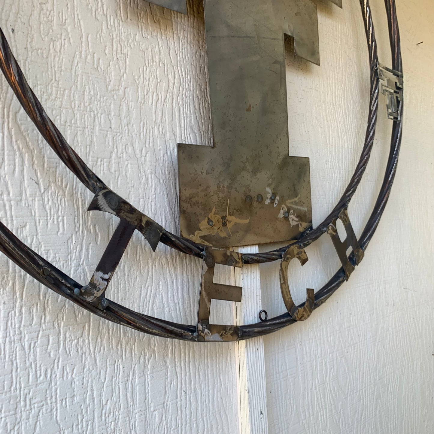 12",18",24",32",36" WRECKEM TEXAS TECH RAW METAL CUSTOM VINTAGE CRAFT METAL TEAM SIGN HANDMADE