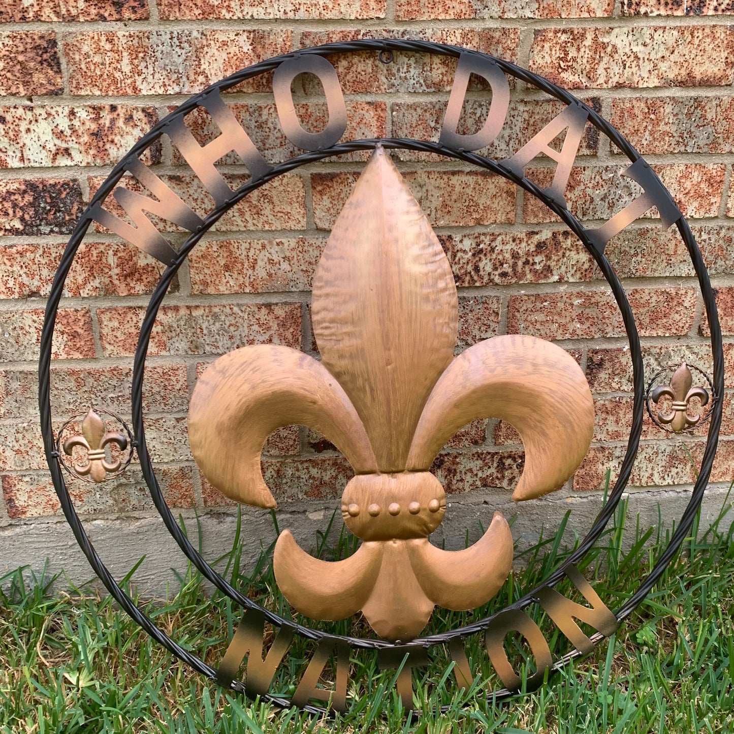 18", 24", 32" 36" WHO DAT NATION FLEUR DE LIS METAL WALL ART WESTERN HOME DECOR NEW