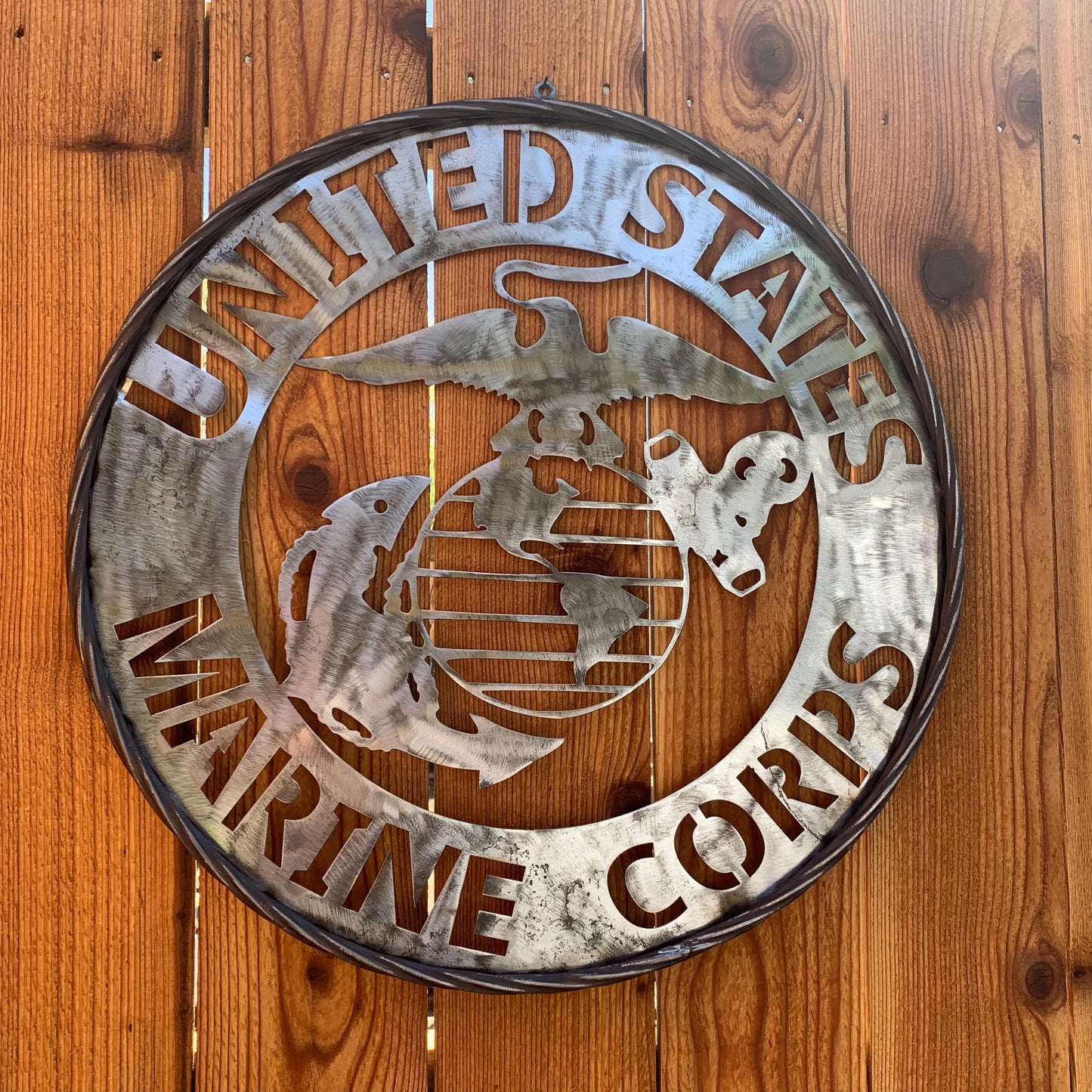 24" US MARINE CORPS MILITARY LASERCUT RAW METAL WALL ART WESTERN HOME DECOR HANDMADE NO PAINT