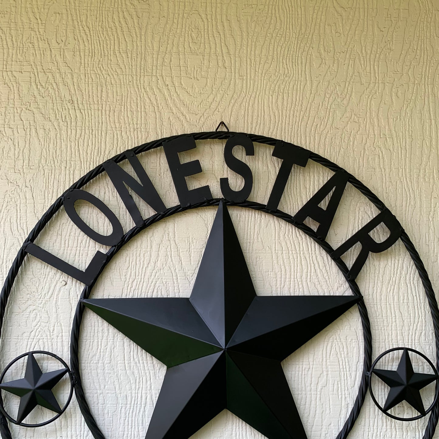 LONESTAR GARAGE STYLE CUSTOM BARN NAME STAR LONESTAR GARAGE METAL NAME BARN STAR WITH TWISTED ROPE RING 3d STAR ART WESTERN HOME DECOR RUSTIC BROWN