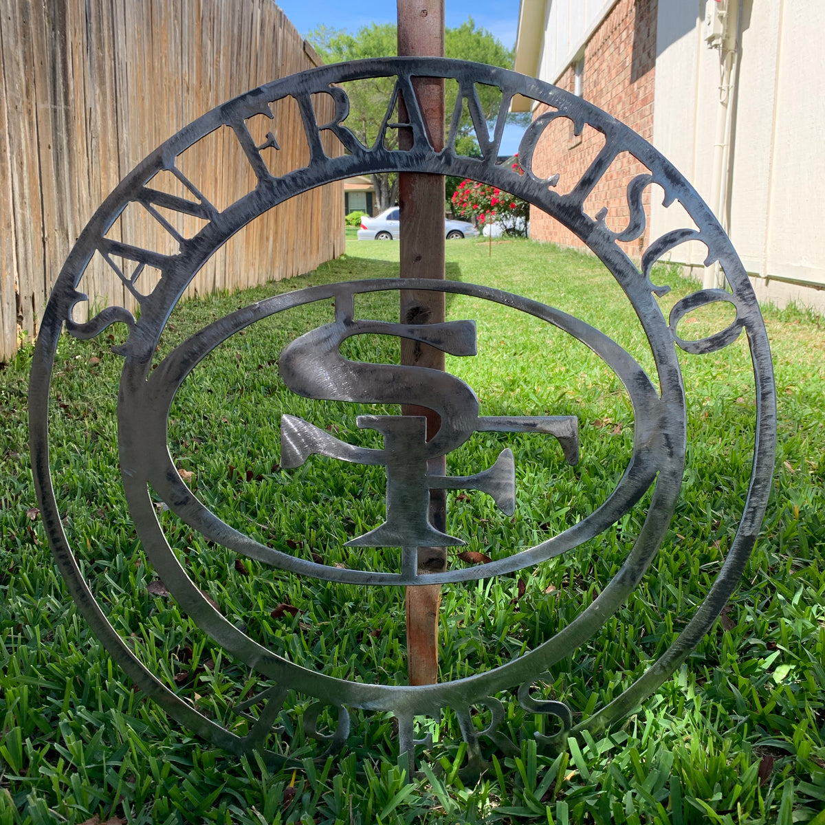 SAN FRANCISCO 49ERS METAL CUSTOM VINTAGE RAW METAL CRAFT TEAM SIGN HANDMADE 12",18",24",32",36",40",50"