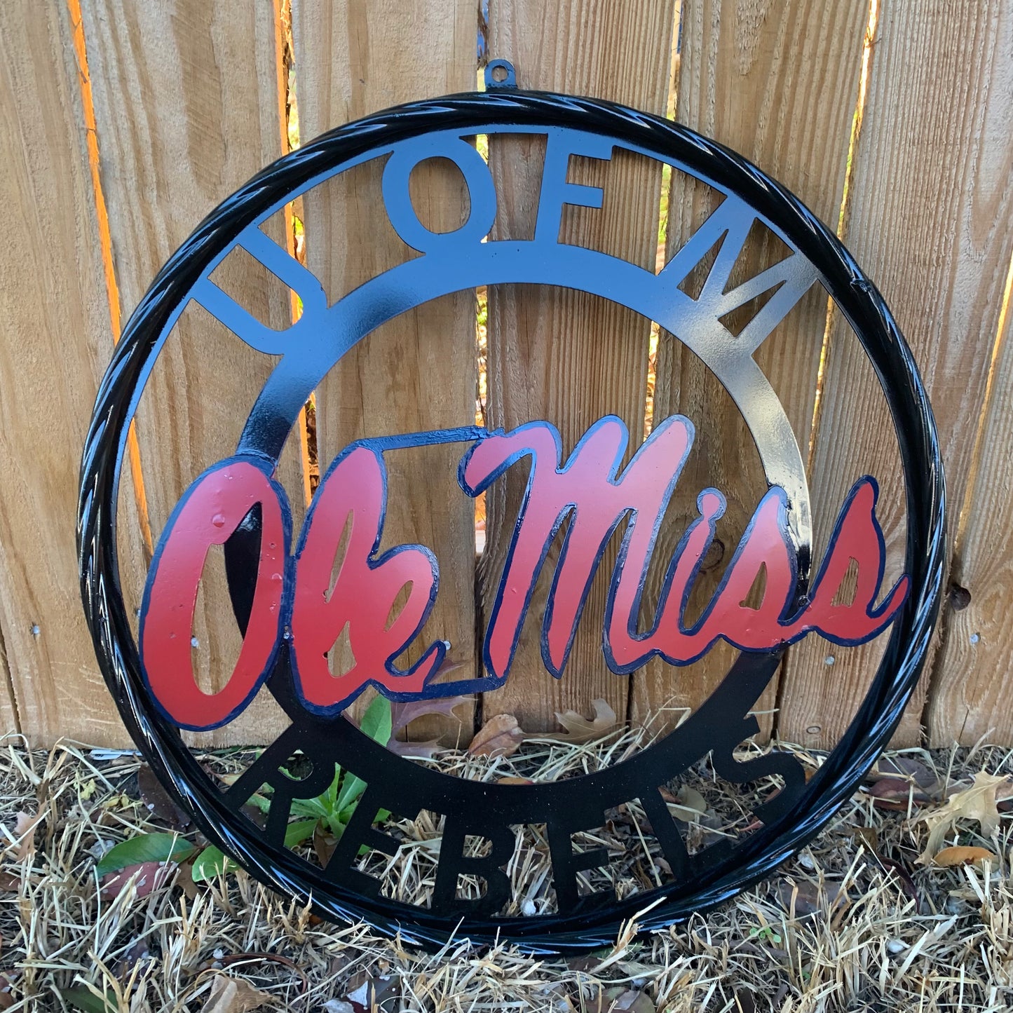 OLE MISS REBELS MISSISSIPPI CUSTOM METAL VINTAGE CRAFT TEAM SIGN WESTERN HOME DECOR HANDMADE