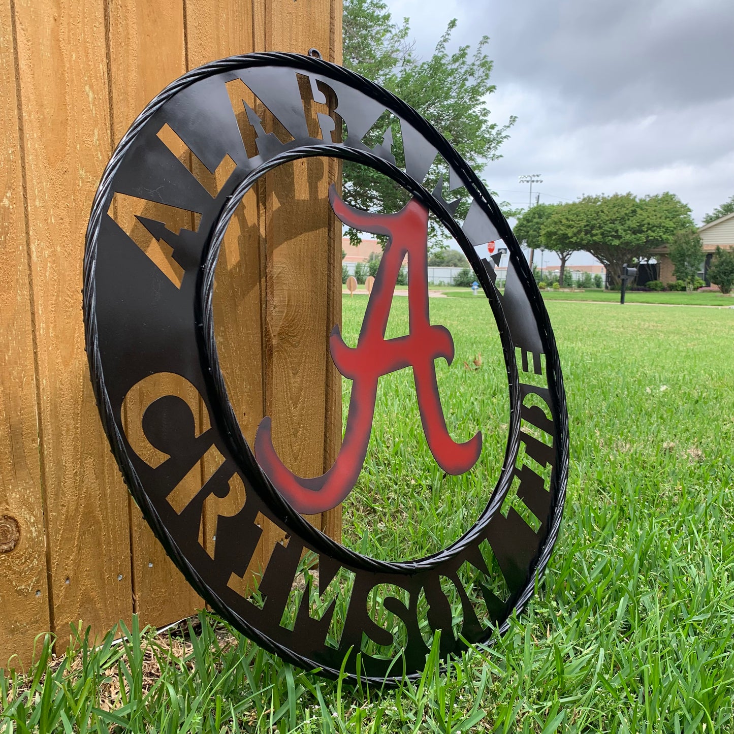 ALABAMA CRIMSON TIDE WIDE BAND RING CUSTOM METAL VINTAGE SIGN TEAM SPORTS HANDMADE