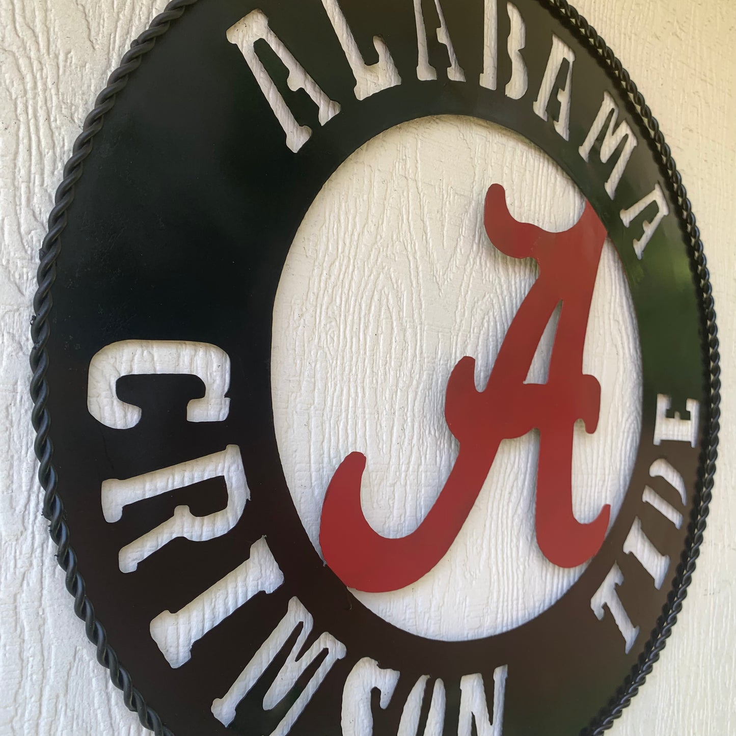 ALABAMA CRIMSON TIDE WIDE BAND RING CUSTOM METAL VINTAGE SIGN TEAM HANDMADE