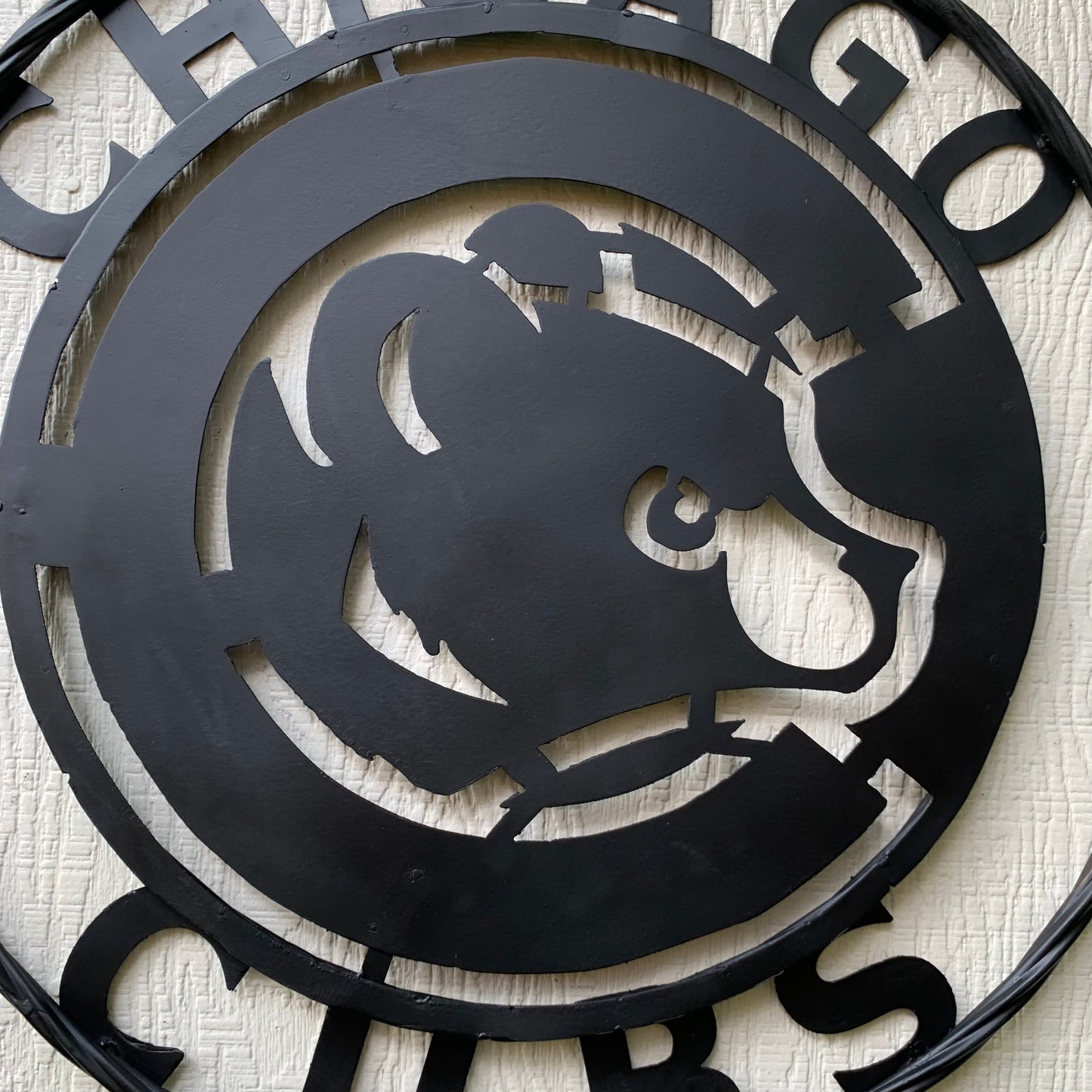 12", 18", 24", 32" CHICAGO CUBS CUSTOM BLACK & RAW METAL VINTAGE CRAFT TEAM SPORTS SIGN HANDMADE