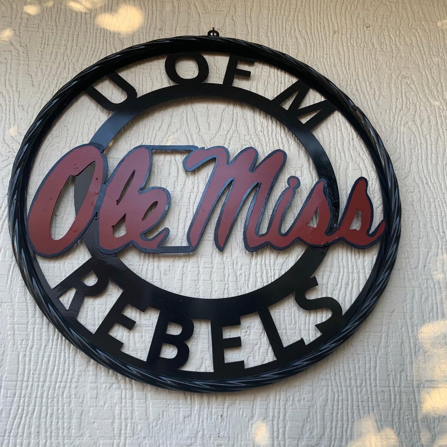 OLE MISS REBELS MISSISSIPPI CUSTOM METAL VINTAGE CRAFT TEAM SIGN WESTERN HOME DECOR HANDMADE