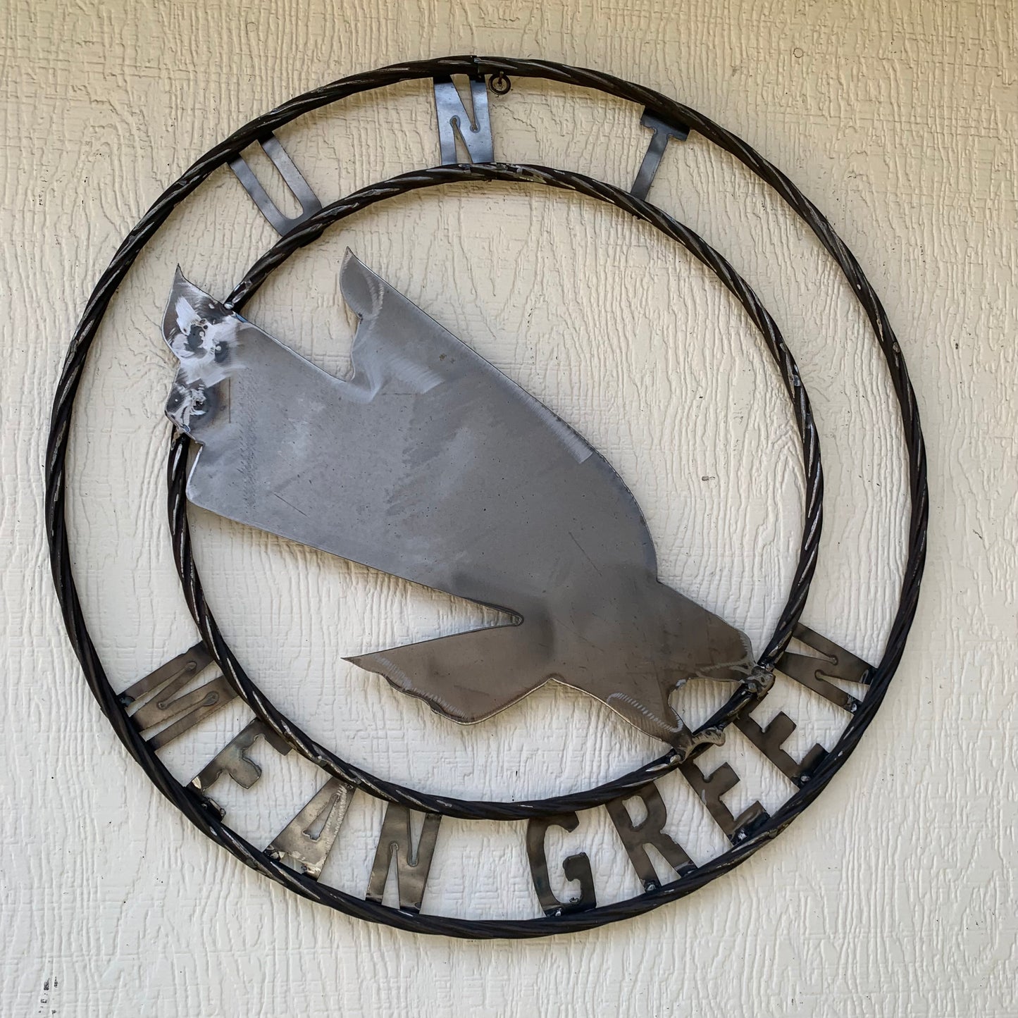 12", 18", 24", 32" UNT MEAN GREEN RAW METAL CUSTOM VINTAGE CRAFT WALL ART TEAM SIGN HANDMADE