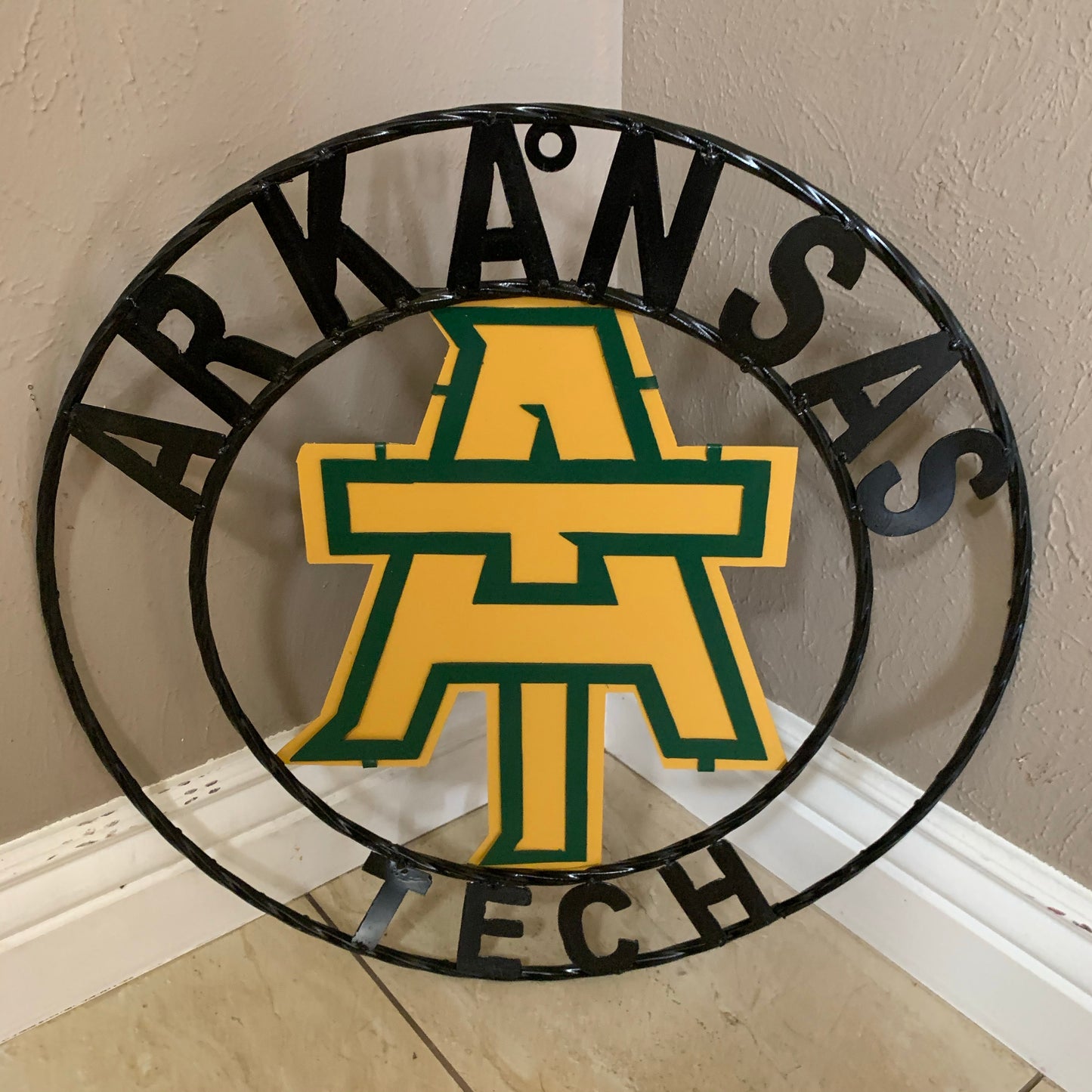 ARKANSAS TECH CUSTOM METAL VINTAGE CRAFT SIGN TEAM WESTERN HOME DECOR HANDMADE