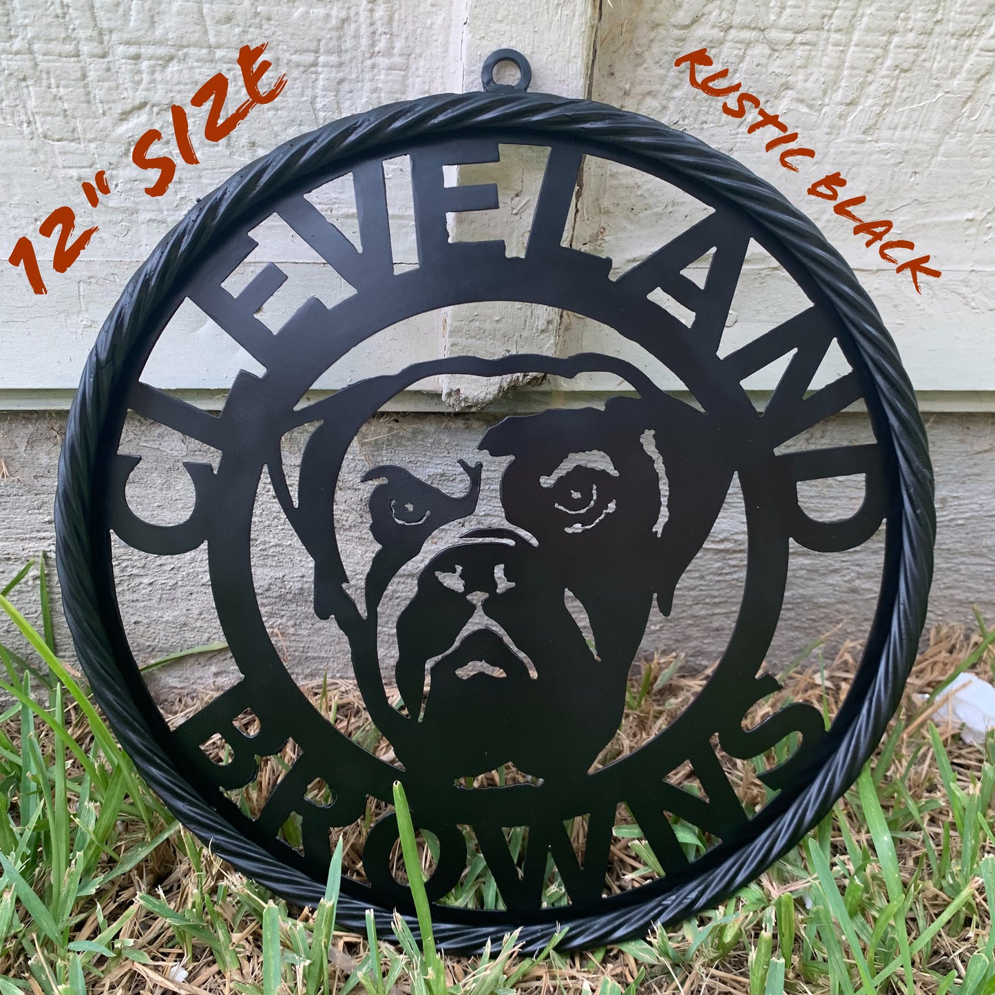 CLEVELAND BROWNS METAL CUSTOM VINTAGE CRAFT ART HANDMADE RUSTIC BLACK