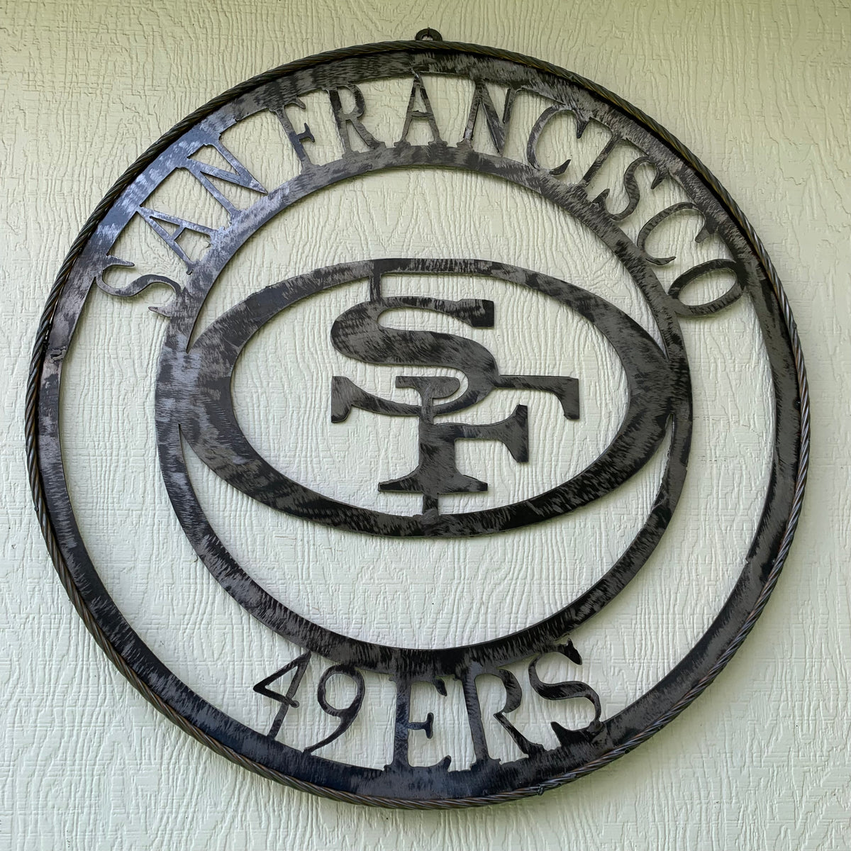 SAN FRANCISCO 49ERS METAL CUSTOM VINTAGE RAW METAL CRAFT TEAM SIGN HANDMADE 12",18",24",32",36",40",50"
