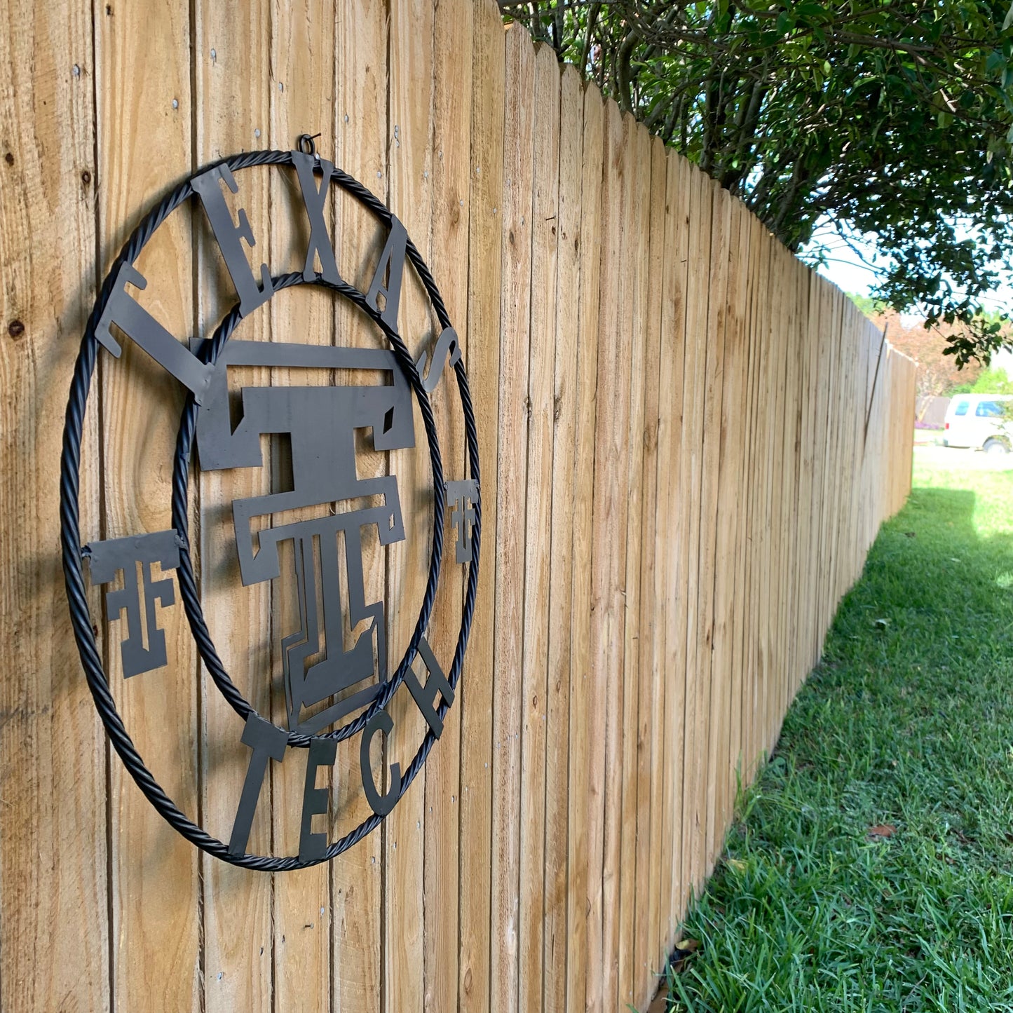 TEXAS TECH RUSTIC BLACK CUSTOM METAL VINTAGE CRAFT WESTERN HOME DECOR HANDMADE