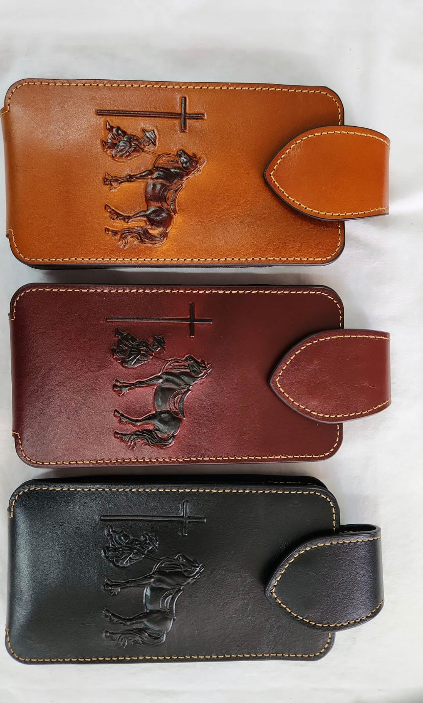 7" LEATHER HOLSTER POUCH WESTERN PHONE CRAFT EXTRA LARGE  BELT LOOP HOLSTER CELL PHONE CASE UNIVERSAL OVERSIZE