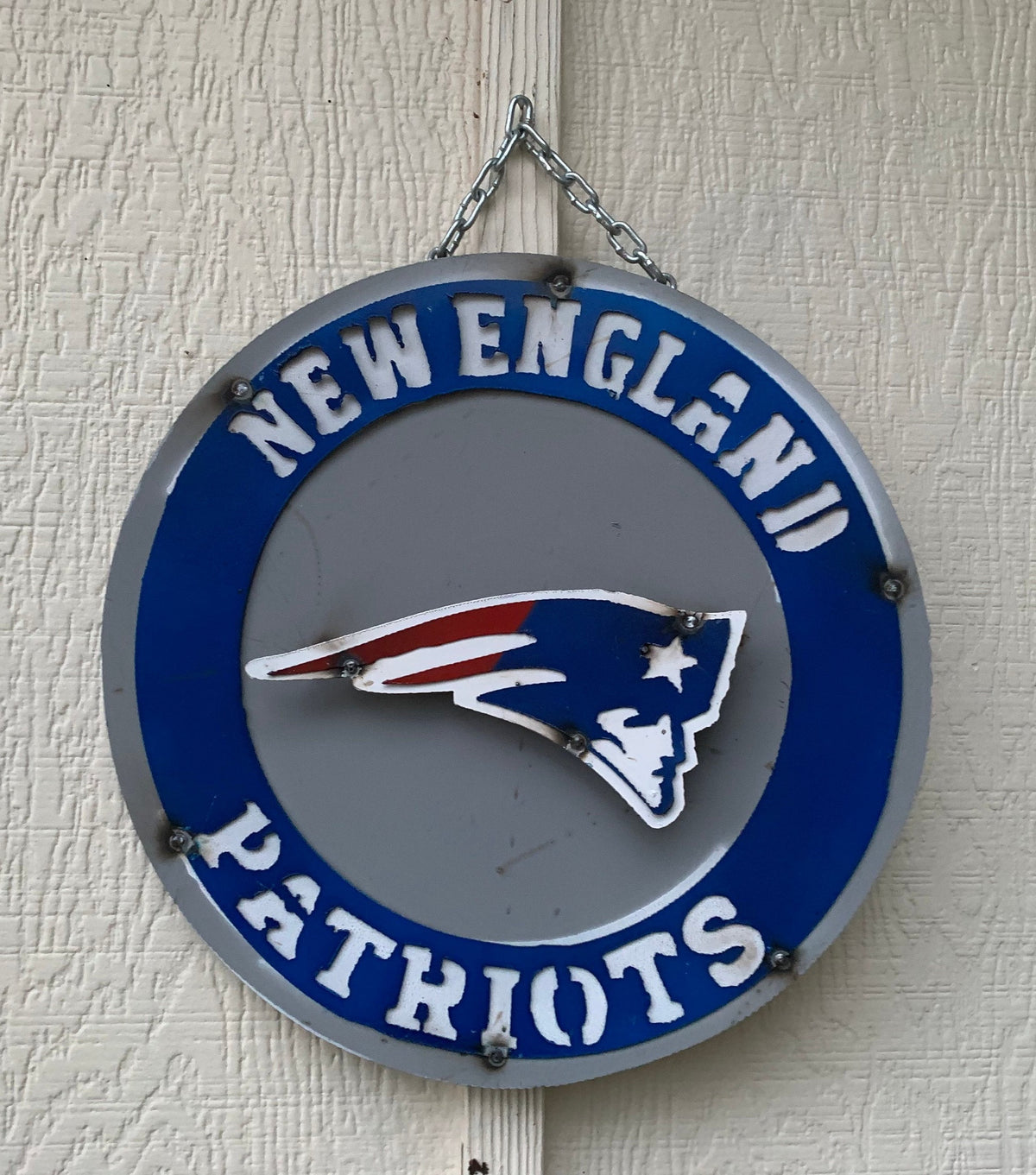 15" SPORTS CUSTOM DISC METAL VINTAGE CRAFT SIGN TEAM ART WESTERN HOME DECOR HANDMADE