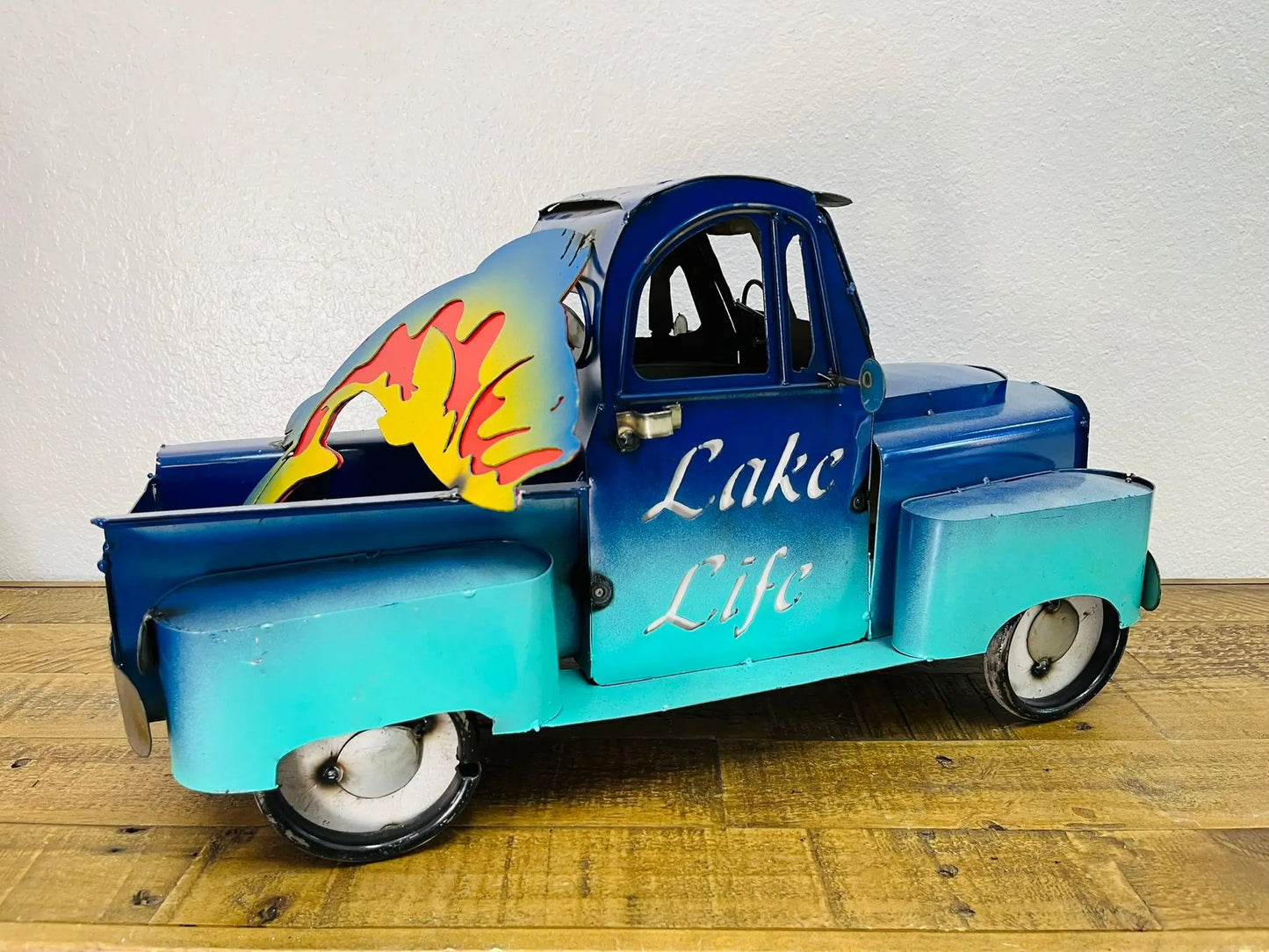 20" MULTI STYLE PICKUP TRUCK METAL GARDEN ART FIGURINE OUTDOOR & INDOOR FARM HOUSE WESTERN HOME DECOR HANDMADE NEW: 20"L X 10"W X 12" H