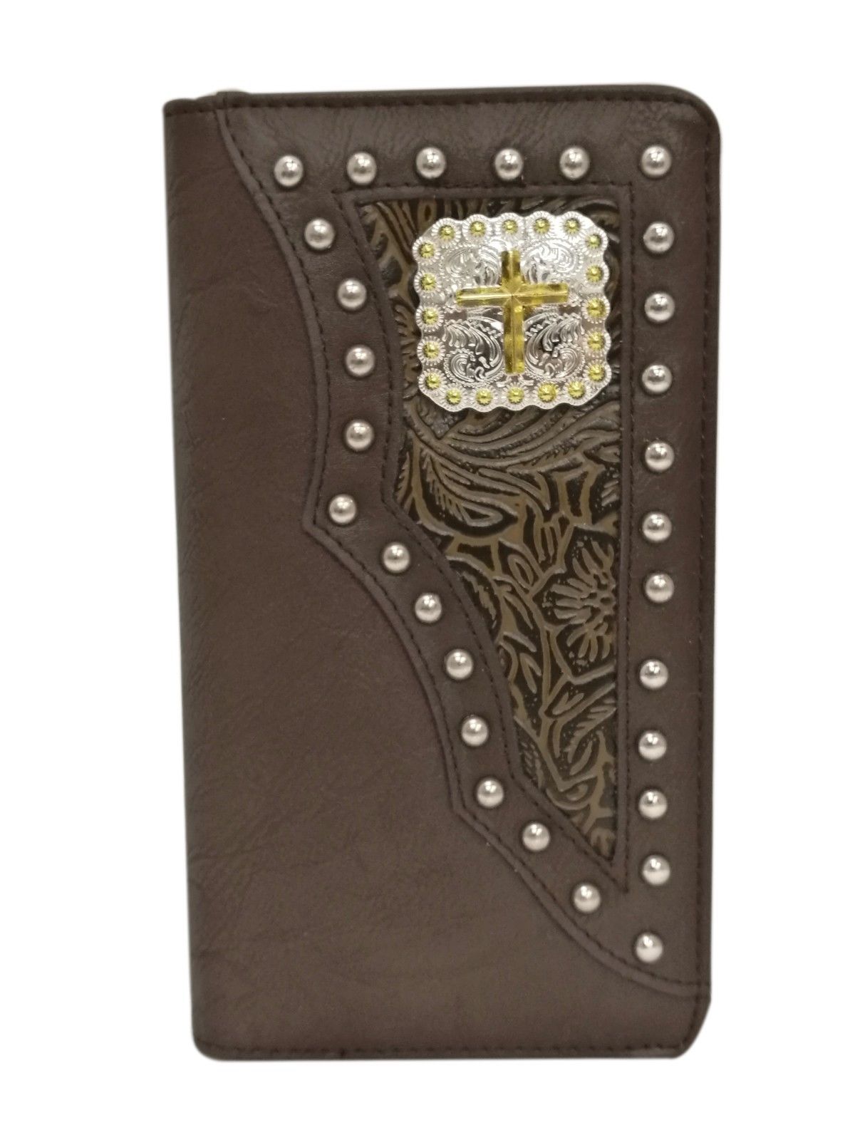WESTERN CROSS CHECKBOOK BIFOLD MEN'S & WOMEN'S WALLET GENUINE LEATHER NEW
