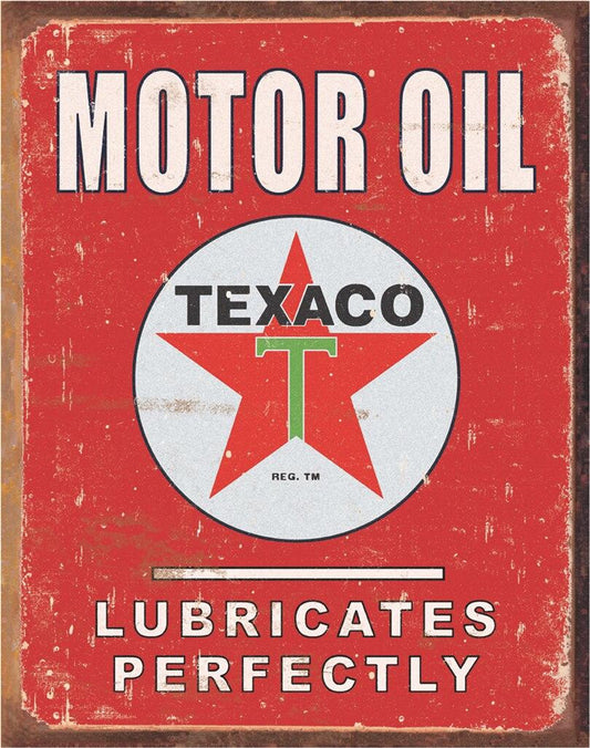 #1444 TEXACO LUBRICATES PERFECTLY TIN SIGN CUSTOM METAL ART WESTERN HOME DECOR NEW